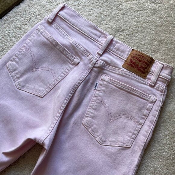 Levi's Wedgie Skinny Cut Off Pink Women Jeans Size 29/27 - Picture 4 of 12